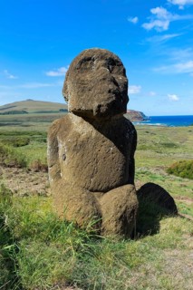 Kneeling Moai in Rano Raraku
