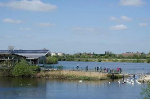View of flooded former gravel pit habitat
