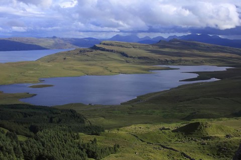 View of upland landscape with loch