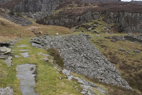 Old level in abandoned slate mine