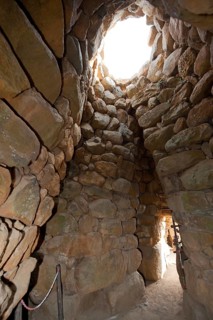 Interior view of the tower of the nuraghe La Prisgiona