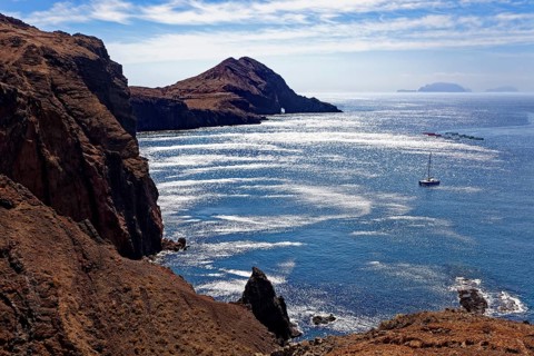 View from the hiking trail on Cape Ponta de Sao Lourenco
