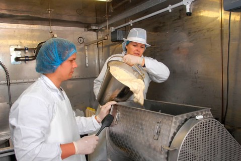 Workers pour raw