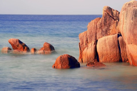 Granite rocks at Anse Takamaka