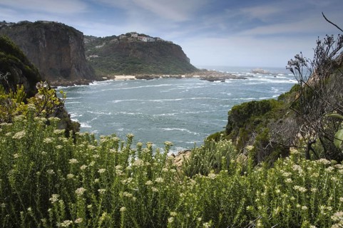 View of coastline and cliffs