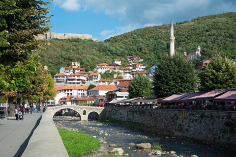 Old stone bridge over the river Bistrica