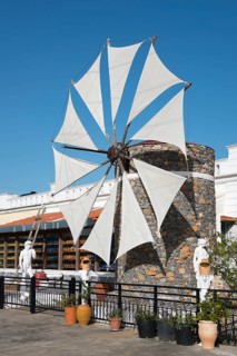 Souvenir shop with windmill and pottery