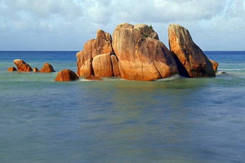 Granite rocks at Anse Takamaka