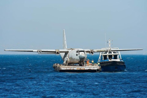 Preparation for sinking of aircraft
