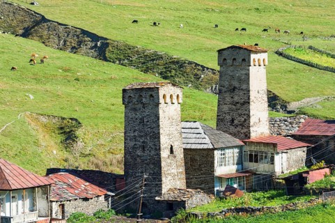 Traditional medieval Svanetian tower houses