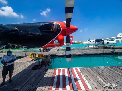 Pontoon with seaplanes