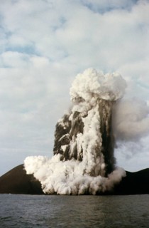 Volcanic island eruption