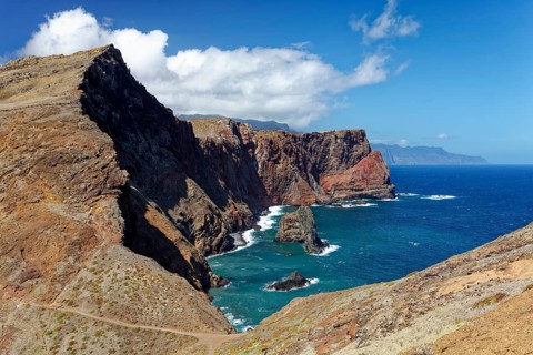 View from the hiking trail on Cape Ponta de Sao Lourenco