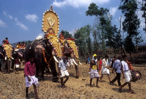 Uthralikavu Pooram festival in Wadakanchery near Thrissur or Trichur