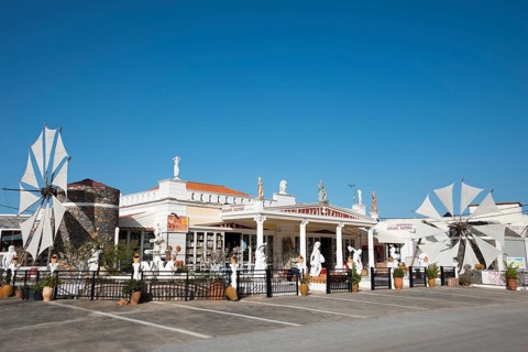 Souvenir shop with windmill and pottery