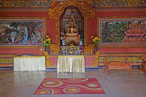 Prayer room of the Buddhist monastery Brahma Vihara