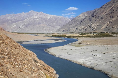 Confluence of the Pamir River and the Panj River