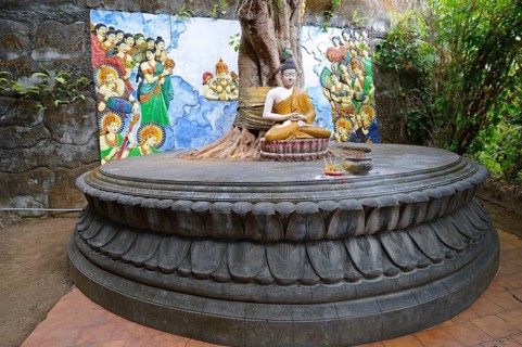 Buddha statue on altar
