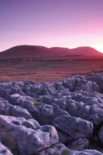 View of Ingleborough at sunset