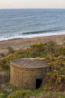 FW3 Type 25 Second World War pillbox overlooking the beach