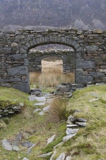 Ruins in abandoned slate mine