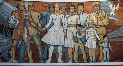 Mural depicting the Russian cosmonaut Yuri Gagarin