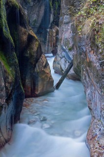 Stream flowing through the Wimbachklamm gorge in Ramsau near Berchtesgaden