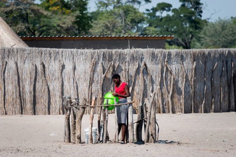 Woman fetching water