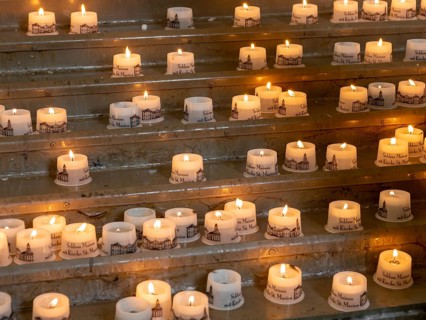Candles in the Castle Church of St. Mary