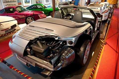 Cutaway model of Porsche 911 997 4s cabriolet