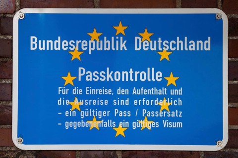 Sign Federal Republic of Germany Passport Control