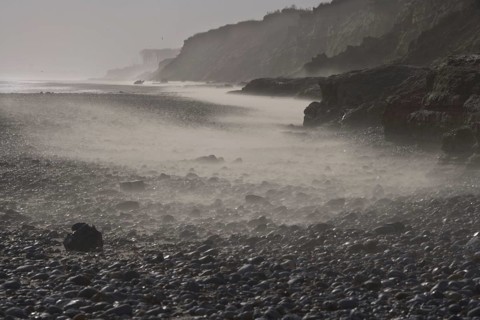 Windswept sand on beach