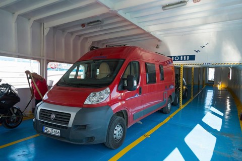 Motorhome on ferry