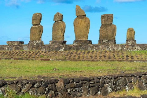 Moais in the Tahai Ceremonial Complex