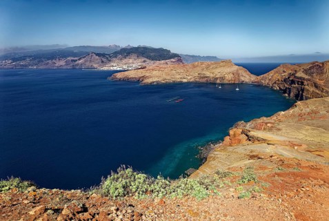 View from the hiking trail on Cape Ponta de Sao Lourenco