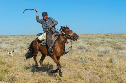 Shepherd with riding whip