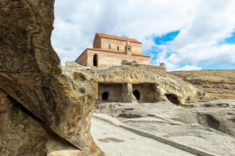 Christian Prince's Basilica from the 10th century with a view of the cave town Uplistsikhe