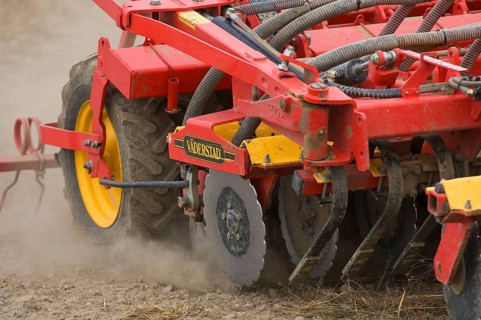 Close-up of Vaderstad seeder