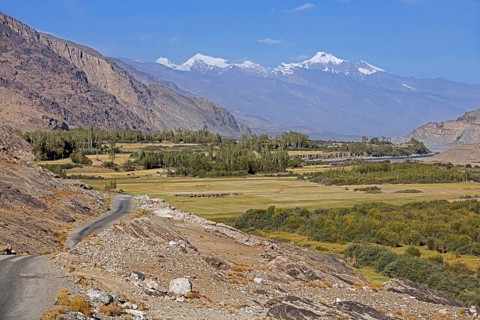 Snow-capped peaks of the Pamir Mountains