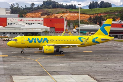 A Vivaair Airbus A320neo aircraft with registration HK-5361 at Medellin Rionegro Airport
