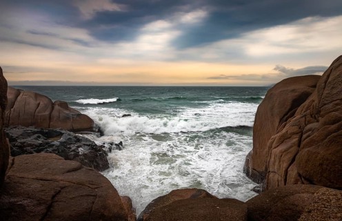 Cliffs at Sunset in Florianopolis Brazil