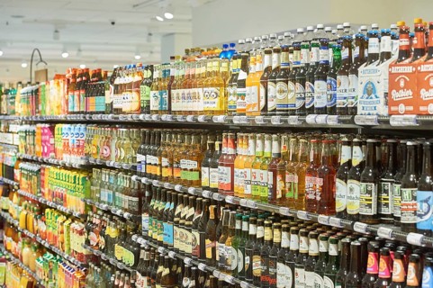 Spirits department with various types of beer