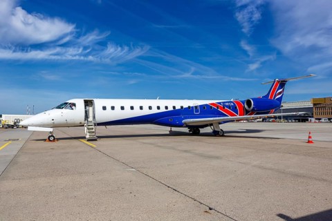 A VallJet Embraer ERJ145 with registration F-HFCN at Stuttgart Airport