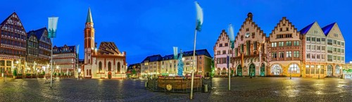 Frankfurt Roemer Evening Panorama Germany