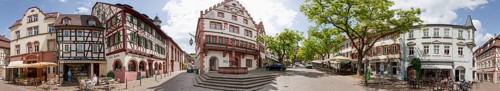 Weinheim Panorama with Town Hall Germany