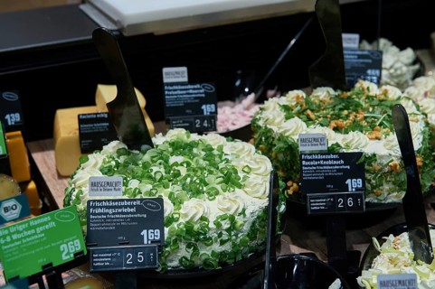 Service counter with fresh cheese