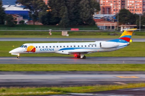 A SATENA Embraer ERJ 145 aircraft with registration HK-4535 at Bogota Airport