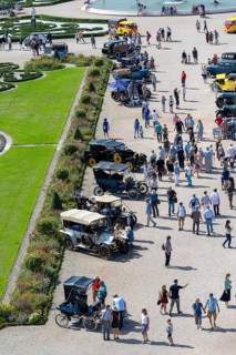 Schwetzingen Palace Park with classic cars