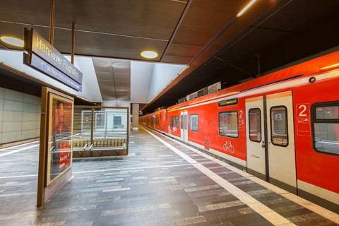 Deutsche Bahn station with S-Bahn at Hanover Airport