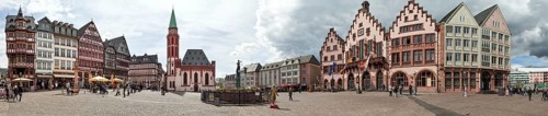 Frankfurt Roemer Square Panorama Germany